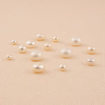 Half Drilled - White Button Pearls