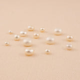 Half Drilled - White Button Pearls