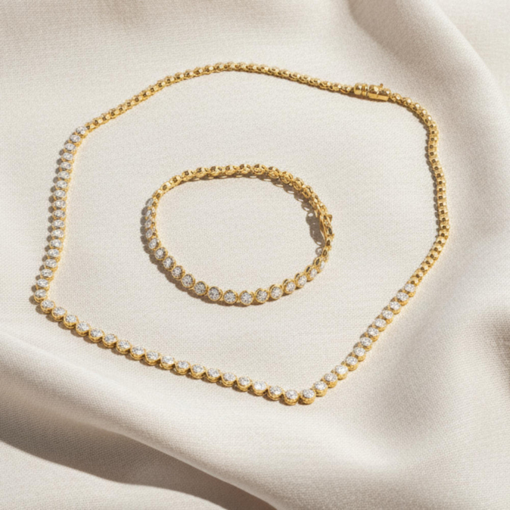 9ct Yellow Gold | 1.7ct GH/SI - Bezel Diamond Tennis Bracelet