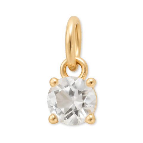 9ct Yellow Gold | White Topaz - April Birthstone Charm