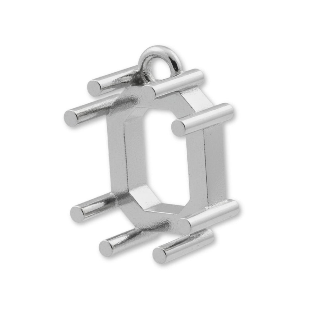 18ct White Gold - Emerald Prong Setting