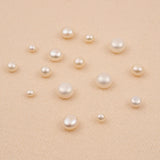 Half Drilled - White Button Pearls