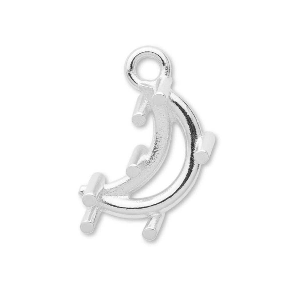 925 Sterling Silver - Crescent Prong Setting