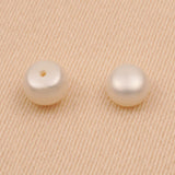 Half Drilled - White Button Pearls