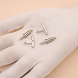 18ct White Gold - Bullet Cufflink Backs