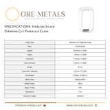 925 Sterling Silver - Diamond Cut Paperclip Clasp