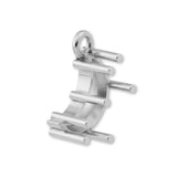 18ct White Gold - Crescent Prong Setting