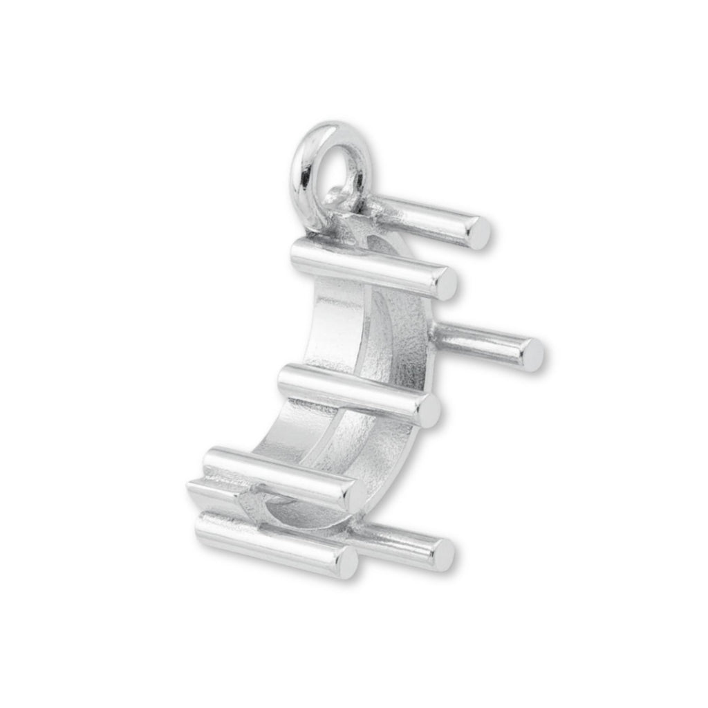 925 Sterling Silver - Crescent Prong Setting