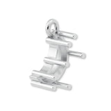 925 Sterling Silver - Crescent Prong Setting