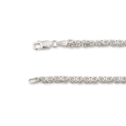 925 Sterling Silver - Byzantine - Bracelet Chain