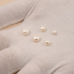 Half Drilled - White Button Pearls