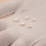 Half Drilled - White Button Pearls