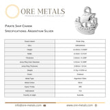 940 Argentium Silver - Pirate Ship Charm