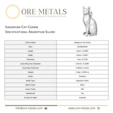 940 Argentium Silver - Singapura Cat Charm