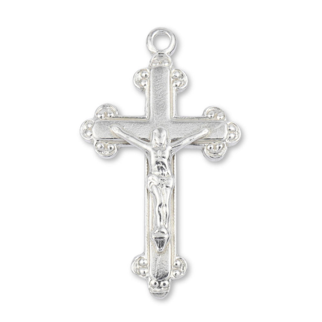 999 Pure Silver - Jesus on Budded Crucifix Charm
