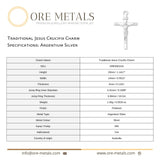 940 Argentium Silver - Traditional Jesus Crucifix Charm