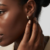 9ct Yellow Gold | 0.14ct GH/SI - Croissant Diamond Hoop Earrings