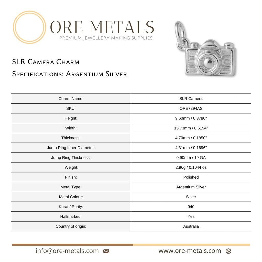 940 Argentium Silver - SLR Camera Charm
