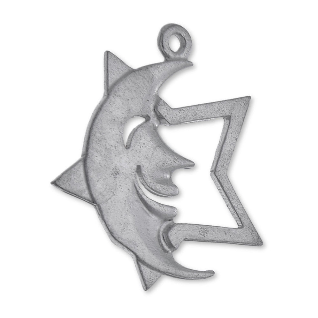 9ct White Gold - Celestial Motif Charm