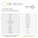 940 Argentium Silver - 21 Clover Key Charm