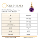 9ct Yellow Gold | Amethyst - February Birthstone Charm