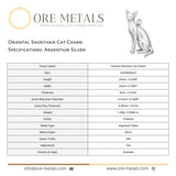 940 Argentium Silver - Oriental Shorthair Cat Charm