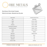 940 Argentium Silver - Australia Suitcase Charm