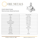 940 Argentium Silver - Cupid’s Heart Charm