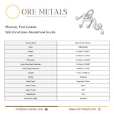 940 Argentium Silver - Musical Trio Charm