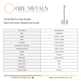 940 Argentium Silver - Viking Battle Axe Charm