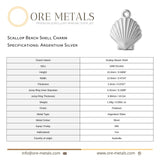 940 Argentium Silver - Scallop Beach Shell Charm
