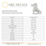 940 Argentium Silver - Snow Skate Boot Charm