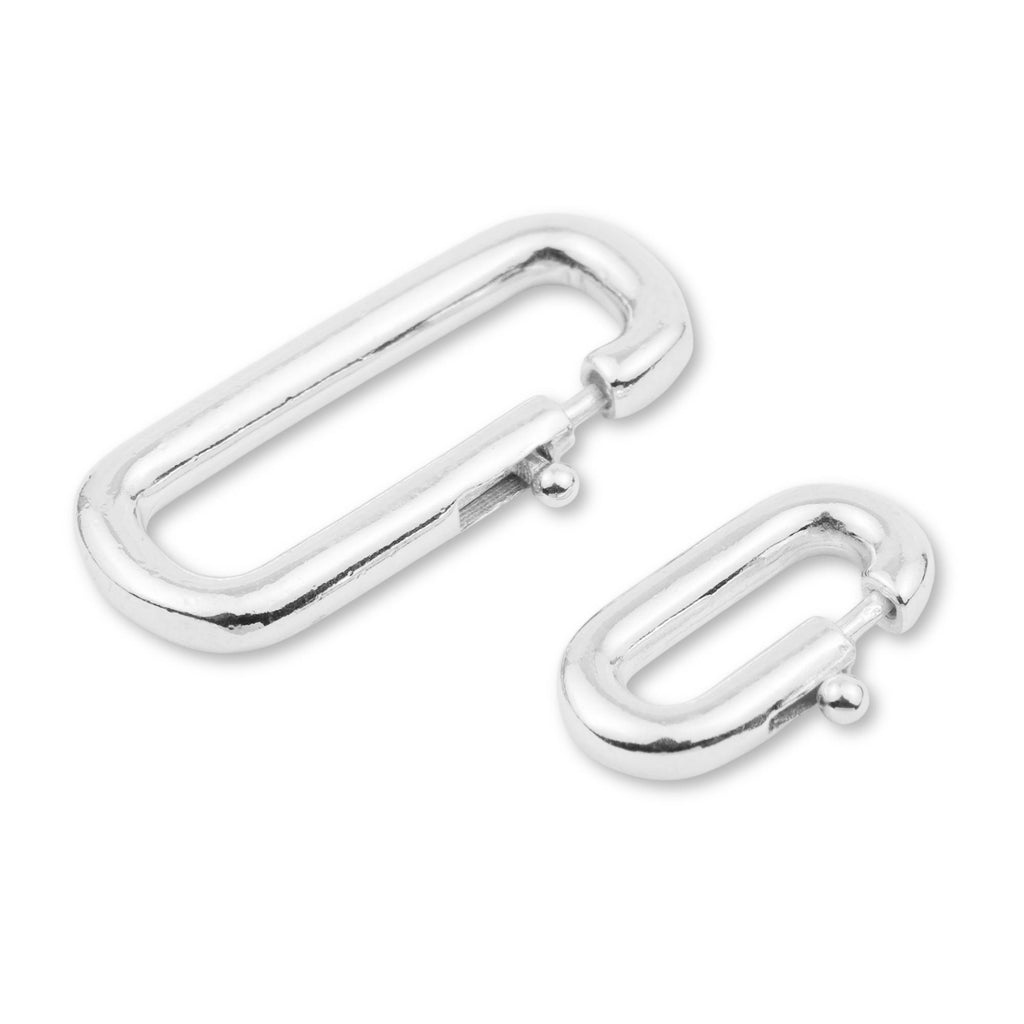 925 Sterling Silver - Paperclip Bolt Ring Clasps