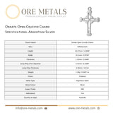 940 Argentium Silver - Ornate Open Crucifix Charm