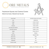 940 Argentium Silver - Freemason Charm