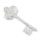 925 Sterling Silver - Baroque Filigree Key Charm