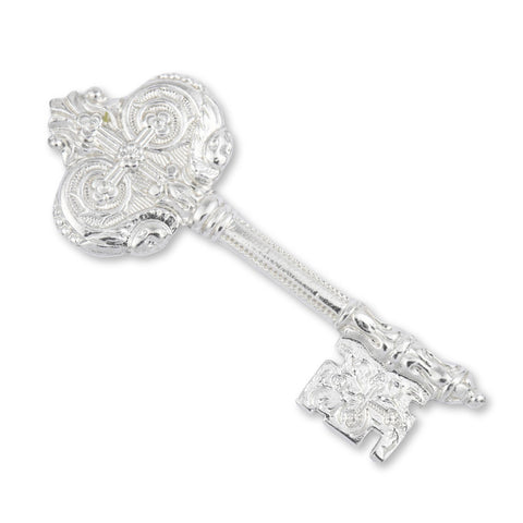 925 Sterling Silver - Baroque Filigree Key Charm