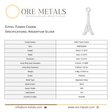 940 Argentium Silver - Eiffel Tower Charm