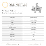 940 Argentium Silver - Pot Bellied Pig Charm