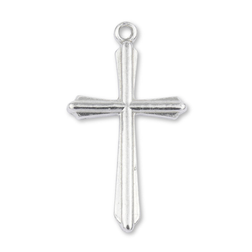 925 Sterling Silver - Temple Crucifix Charm