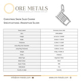 940 Argentium Silver - Christmas Snow Sled Charm