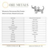 940 Argentium Silver - Whimsical Dachshund Dog Charm