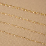 9ct Yellow Gold - Figaro 3:1 - Necklace Chain