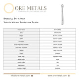 940 Argentium Silver - Baseball Bat Charm