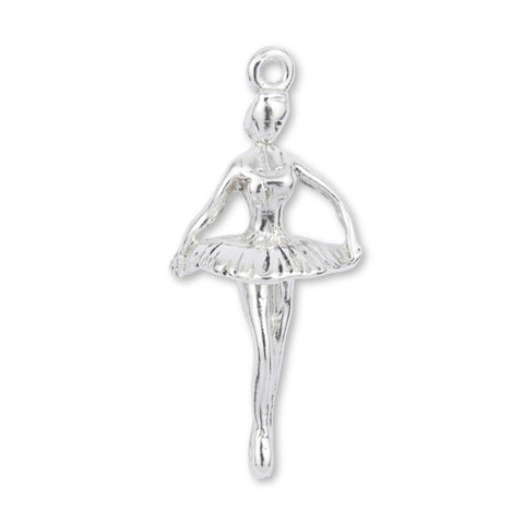 925 Sterling Silver - Ballerina First Position Charm