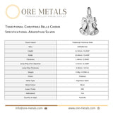940 Argentium Silver - Traditional Christmas Bells Charm