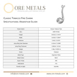 940 Argentium Silver - Classic Tobacco Pipe Charm