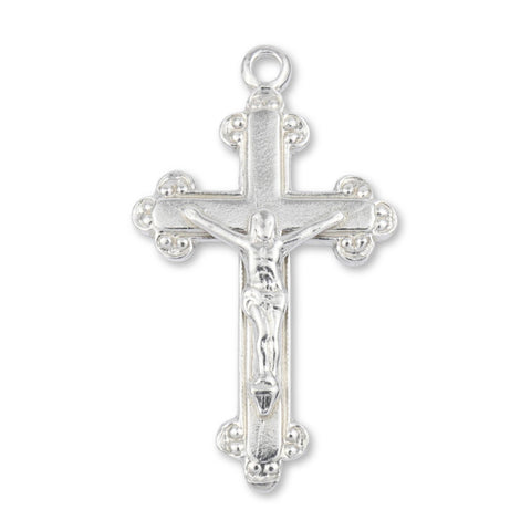940 Argentium Silver - Jesus on Budded Crucifix Charm