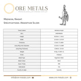 940 Argentium Silver - Medieval Knight Charm