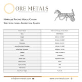 940 Argentium Silver - Harness Racing Horse Charm